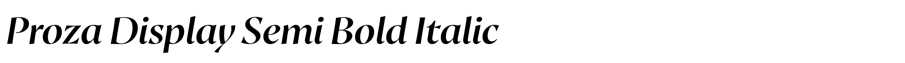 Proza Display Semi Bold Italic